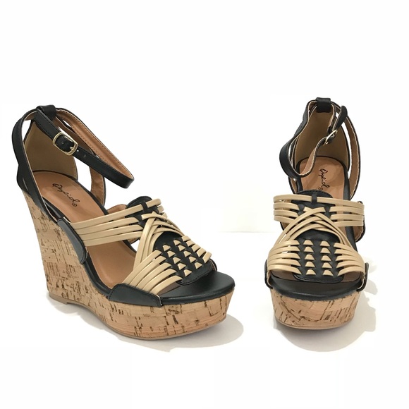 black & cream cork wedge - Picture 3 of 4